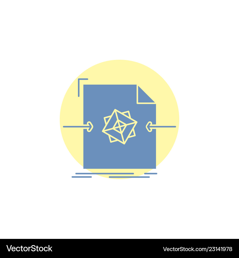 3d dokument file objektbearbeitung glyph icon 3d dokument file objektbearbeitung glyph icon vektorbild