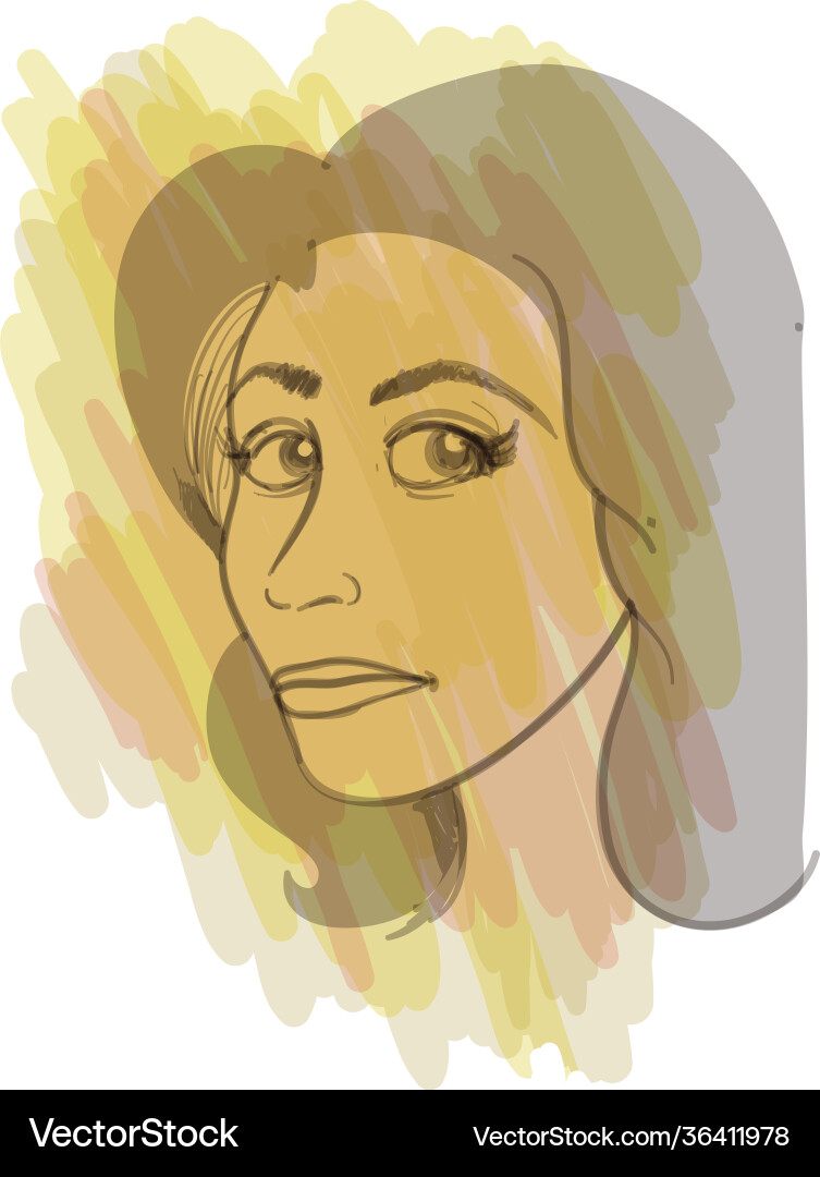 A young woman portrait in artistic style Vector Image