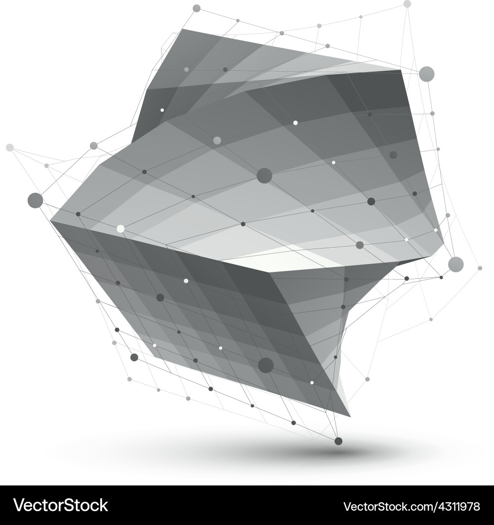Abstract 3d structure polygonal network object vector image
