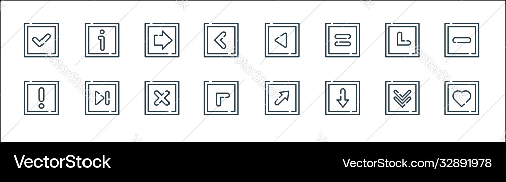 Arrow line icons linear set quality Vector Image