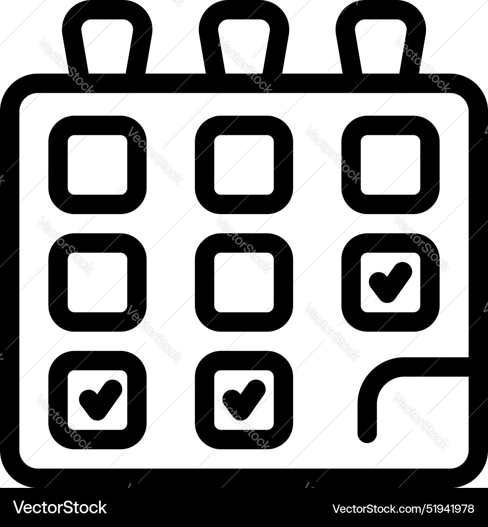 Calendar showing days passing with checked boxes vector image