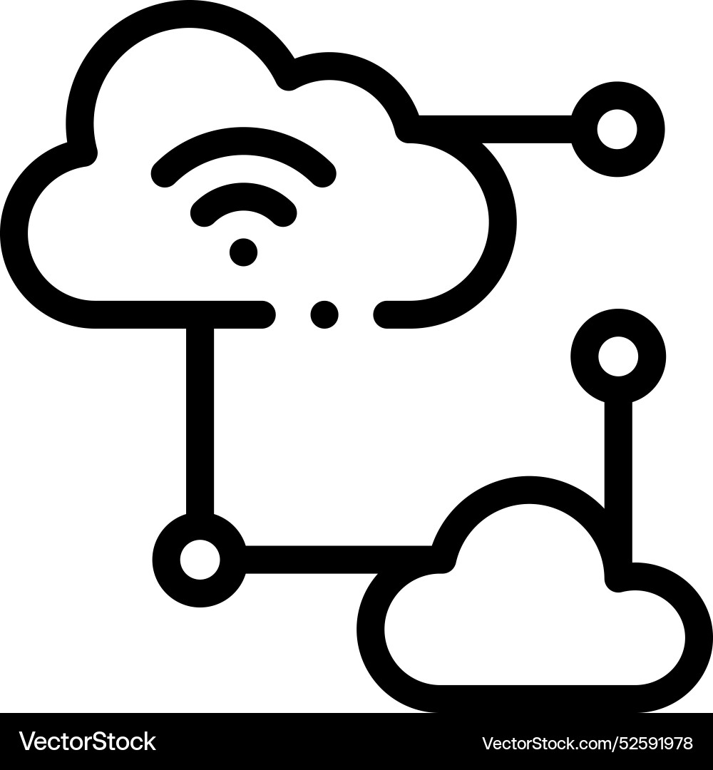 Cloud network icon thin linear style design Cloud network icon thin linear style design vector image