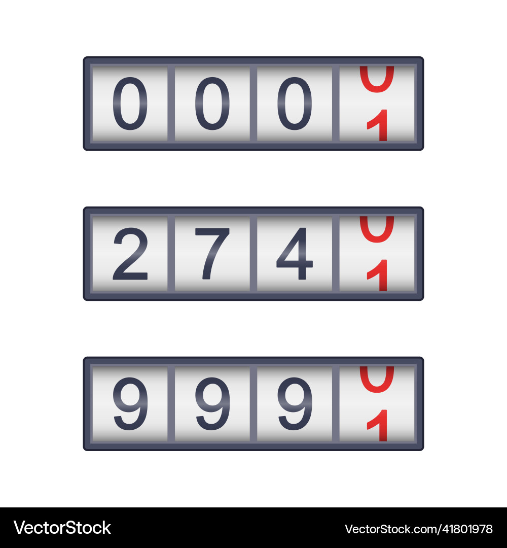 Counter with numbers isolated set color Counter with numbers isolated set color vector image