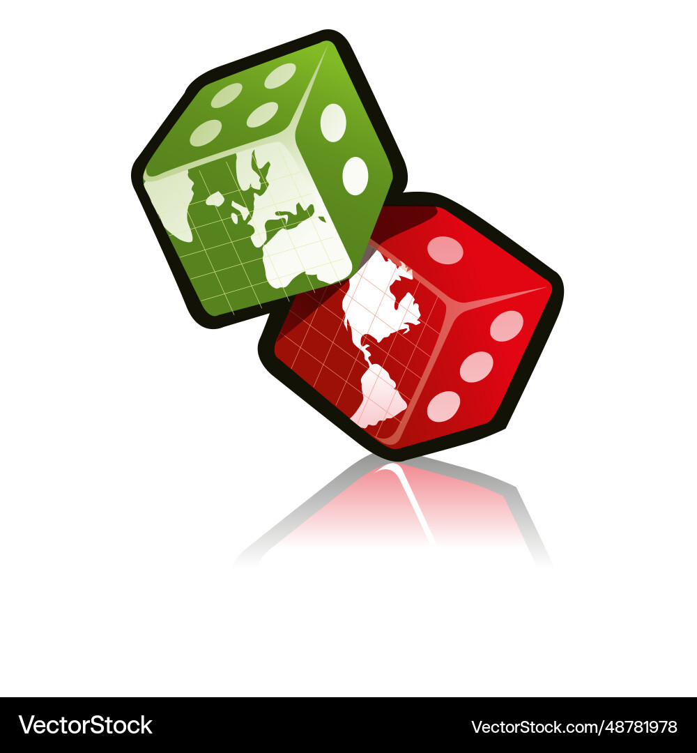 Dice with map Dice with map vector image