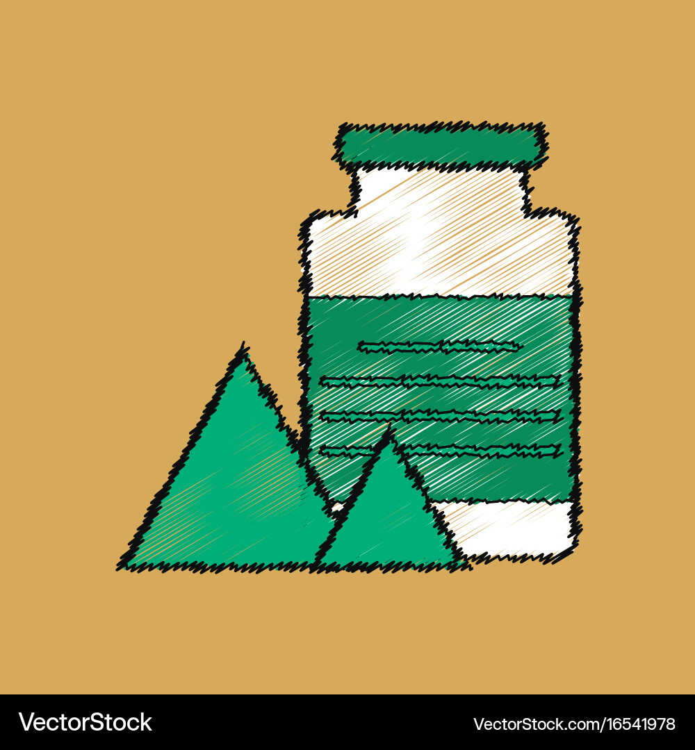 Flat shading style icon jar and pyramids vector image
