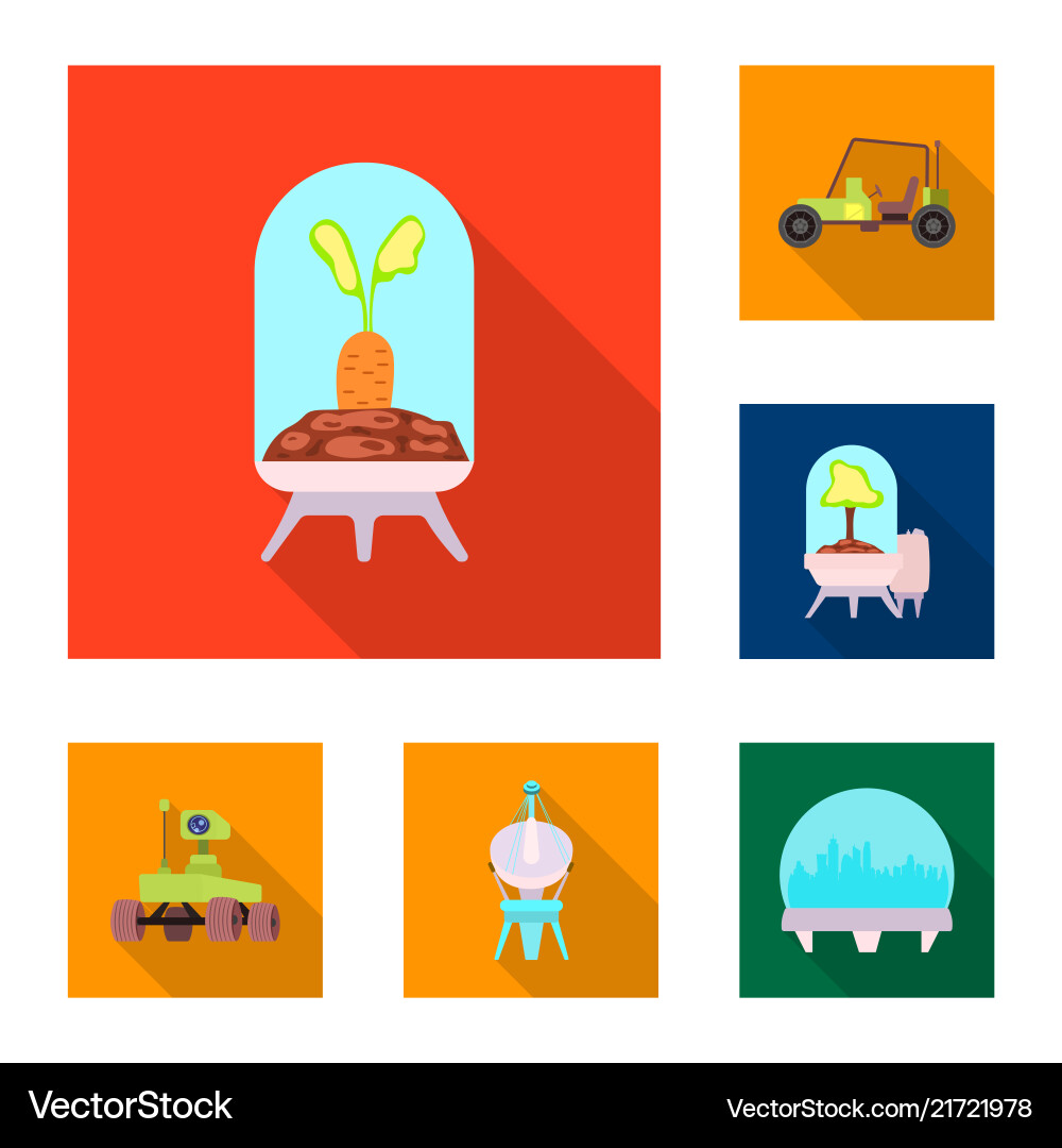 Isolated object of mars and space logo set Isolated object of mars and space logo set vector image