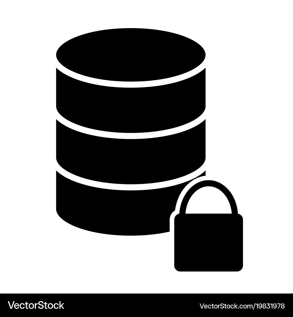 Lock database icon simple minimal 96x96 pictograph vector image