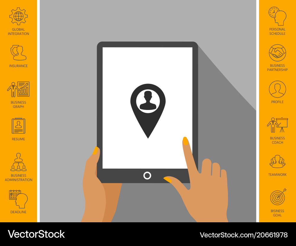 Map pointer with man silhouette Map pointer with man silhouette vector image