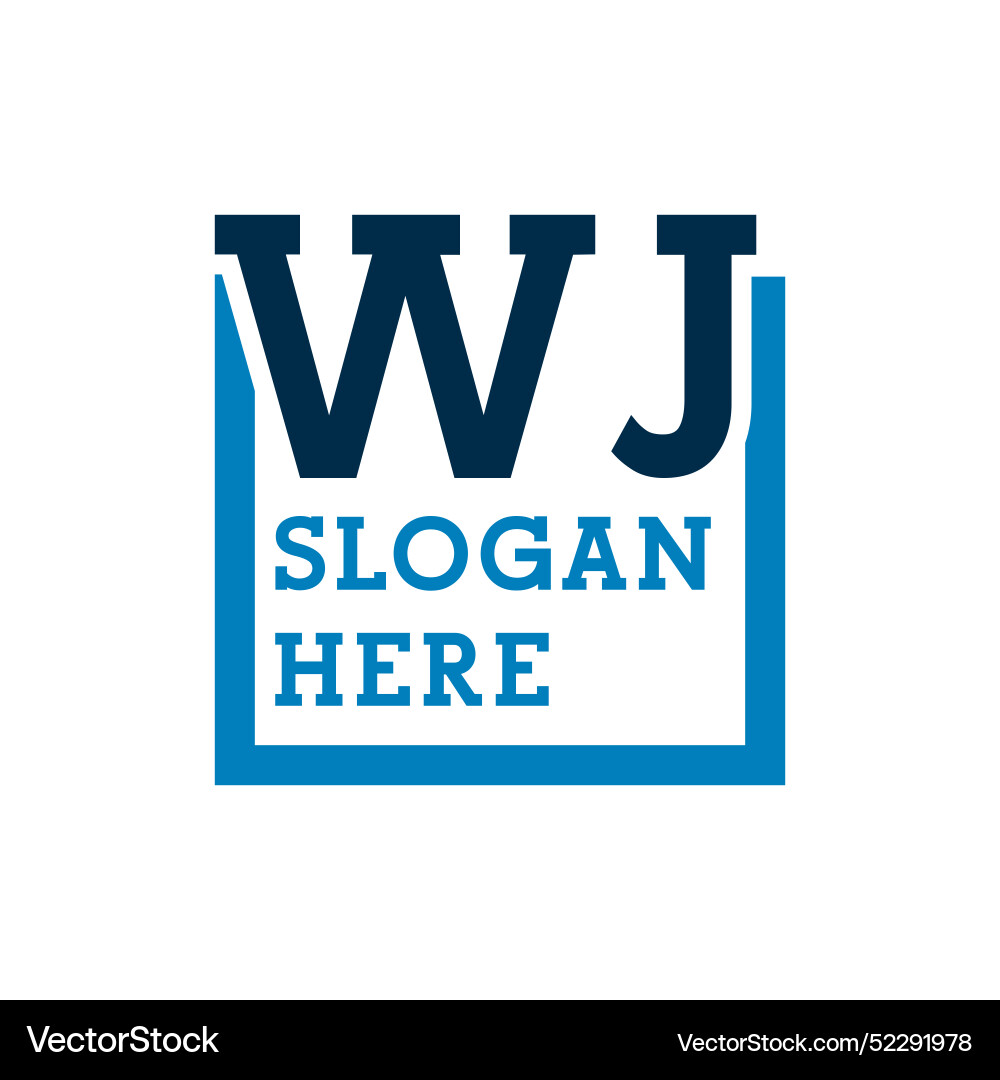 Minimal initials logo letters w and j wj initial Vector Image
