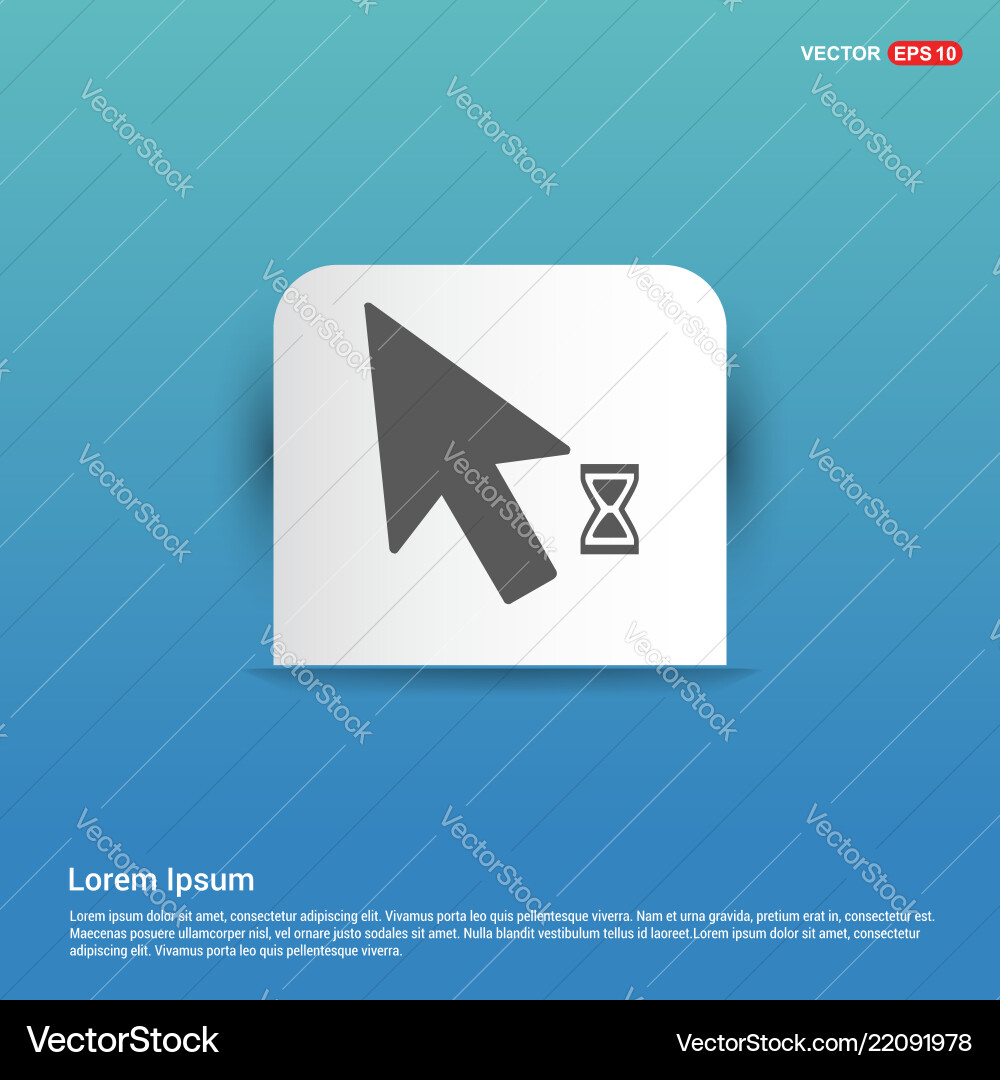 Mousecursor loading icon - blue sticker button Vector Image