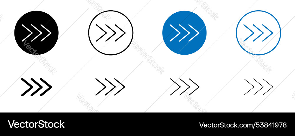 Next arrow icon set Next arrow icon set vector image