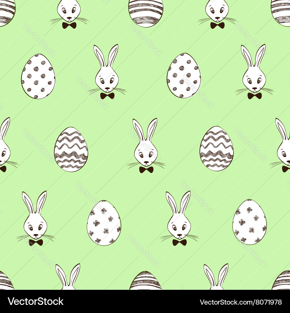 Retro Easter Rabbit Pattern vector image