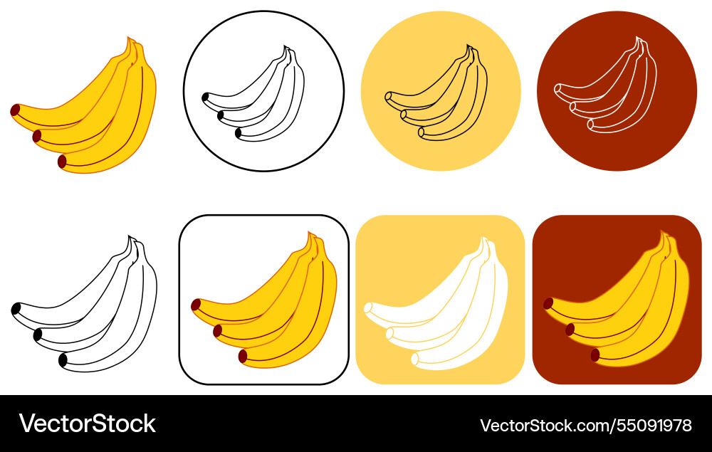 Ripe Bananen Frucht grafische Linie Logo gefärbt Ripe Bananen Frucht grafische Linie Logo gefärbt vektorbild