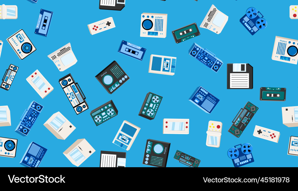 Seamless pattern endless with tech electronics Seamless pattern endless with tech electronics Vector Image