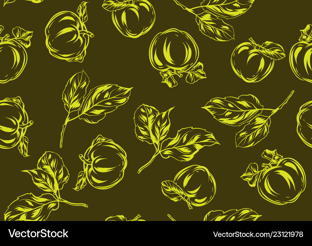 Seamless pattern with apples and leaves Seamless pattern with apples and leaves vector image