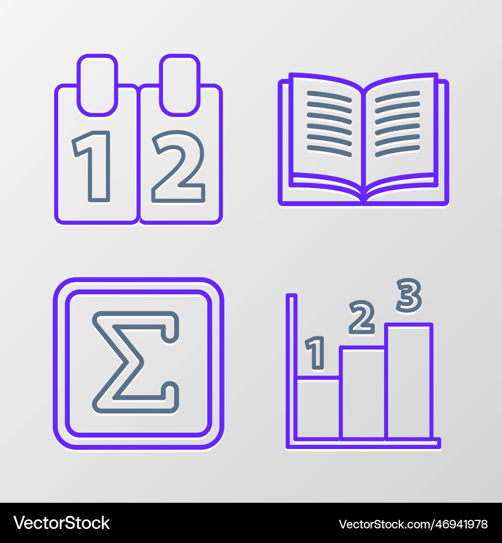 Set line graph schedule chart diagram sigma Set line graph schedule chart diagram sigma vector image