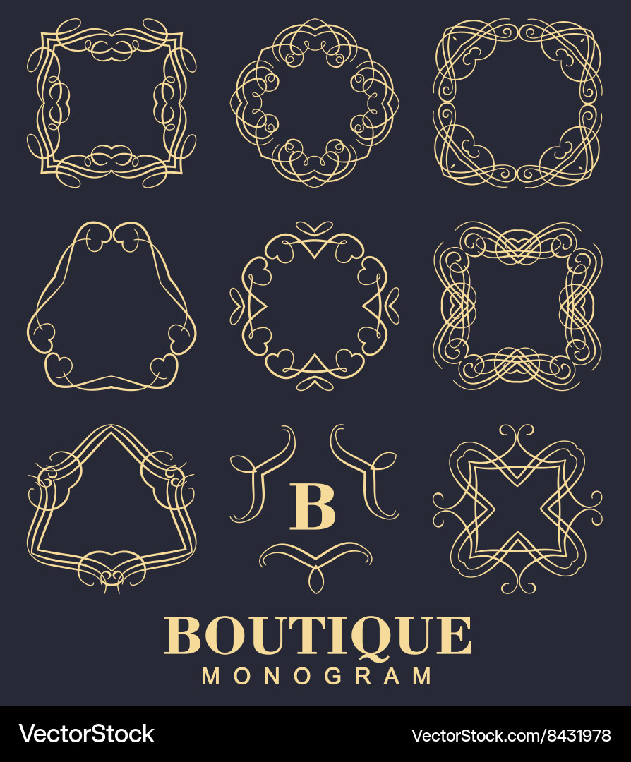 Set of elegant monogram design Vector Image