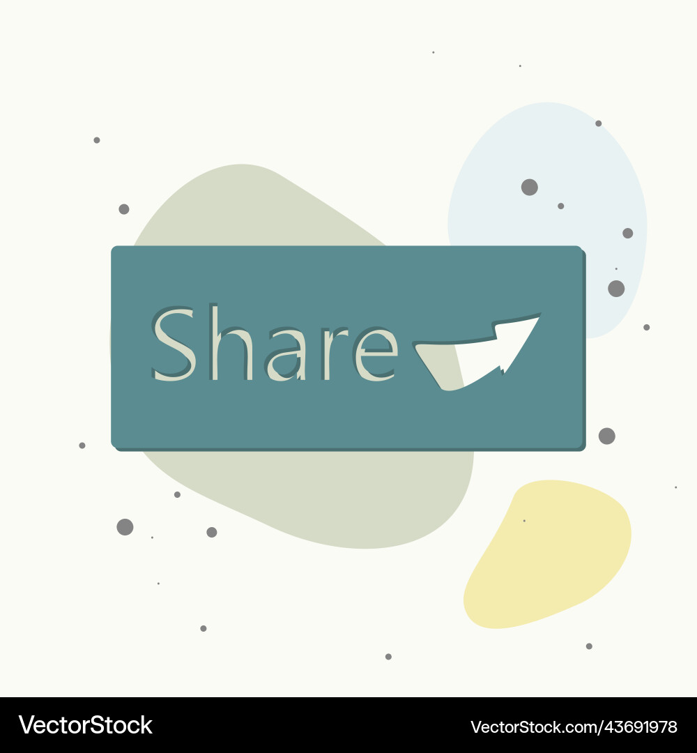 Share button icon on multicolored background Vector Image