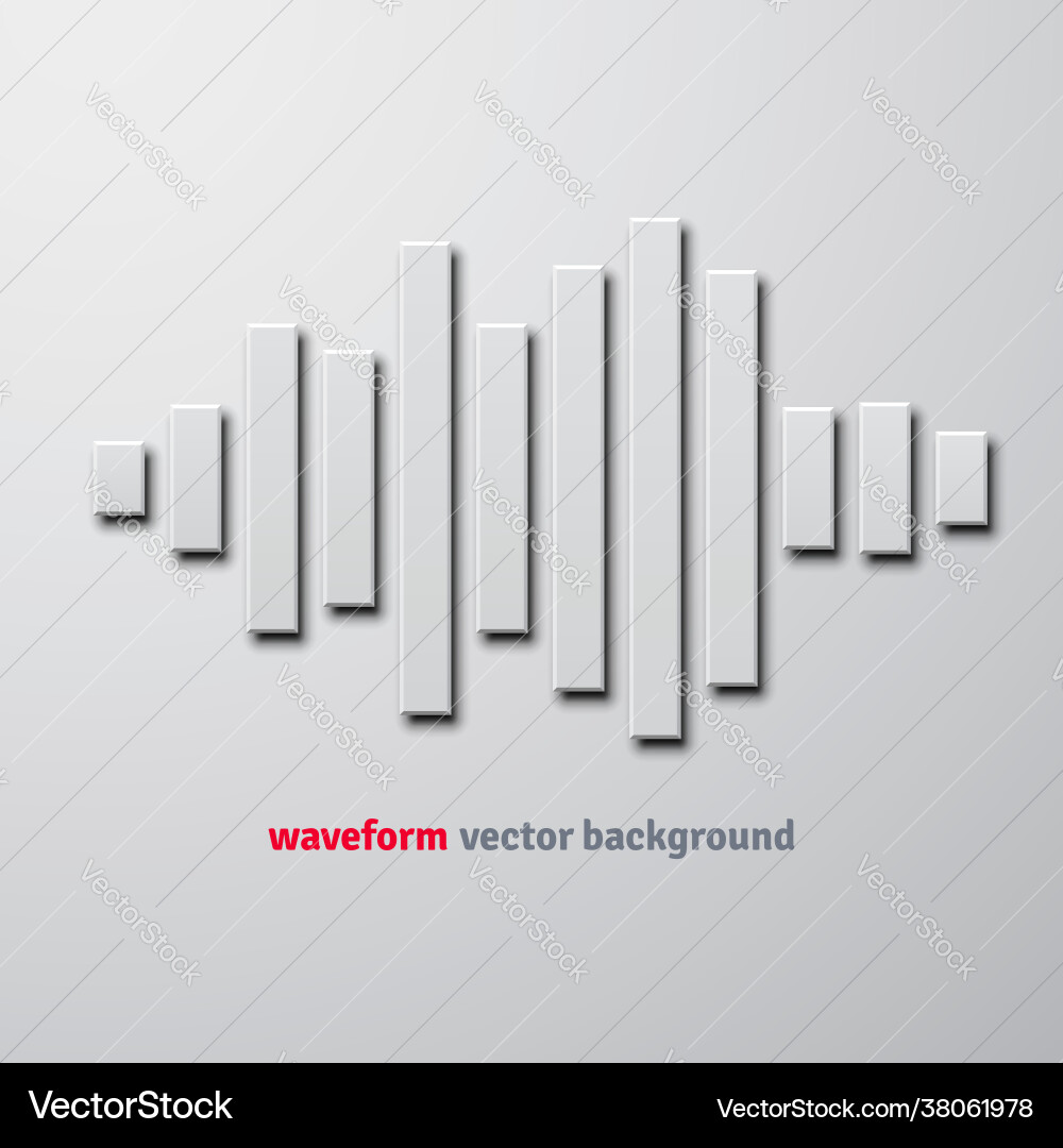 Silhouette sound waveform with shadow Silhouette sound waveform with shadow vector image