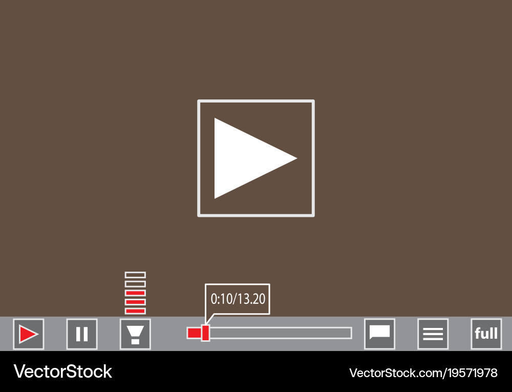 Video player template for web and mobile apps Vector Image