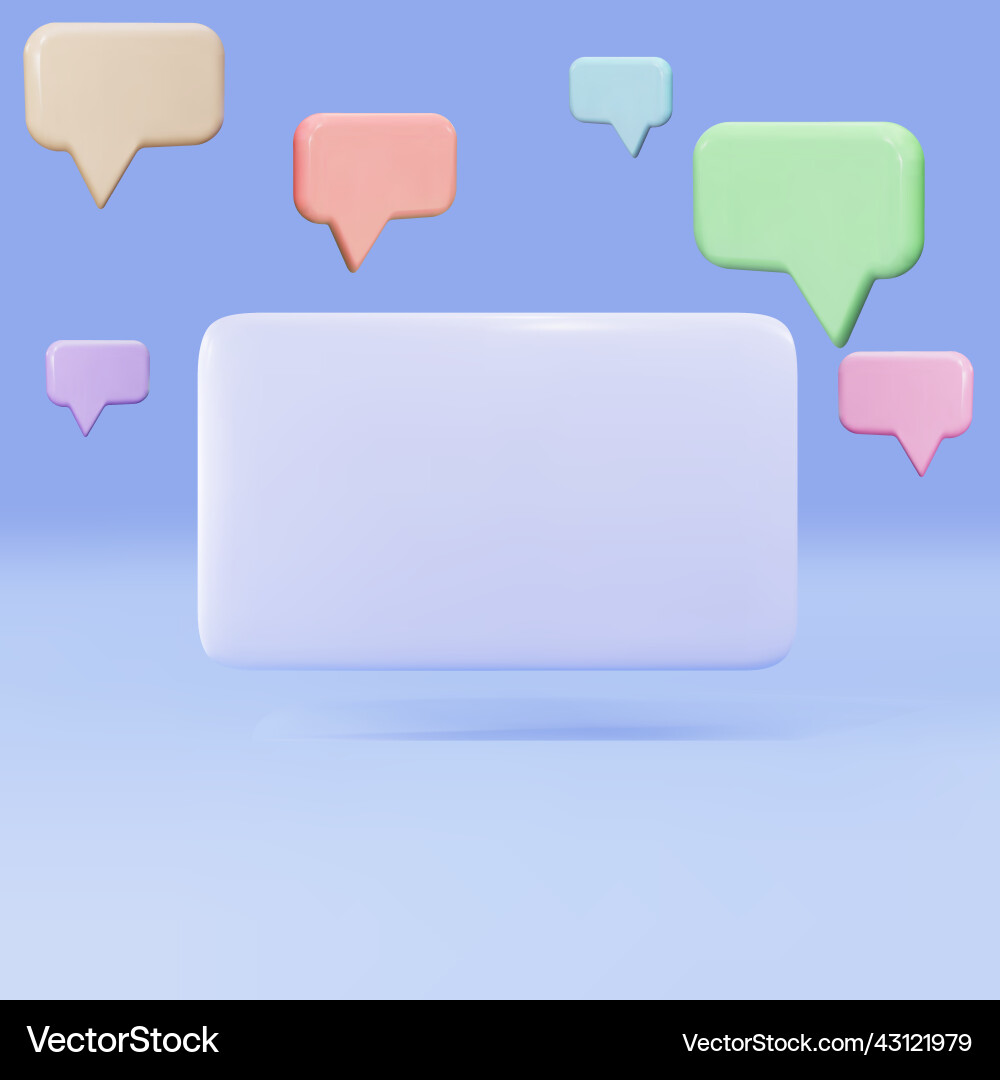3d empty popup with speech bubbles vector image