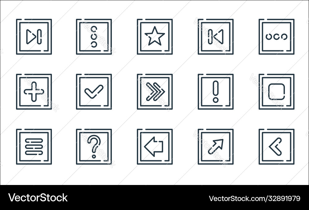 Arrow line icons linear set quality Arrow line icons linear set quality vector image