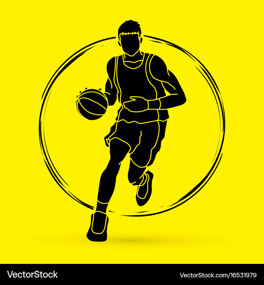 Basketball player running front view Vector Image