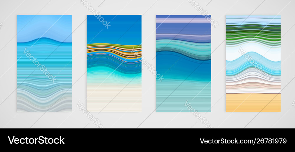 Colorful set four line pattern Colorful set four line pattern vector image