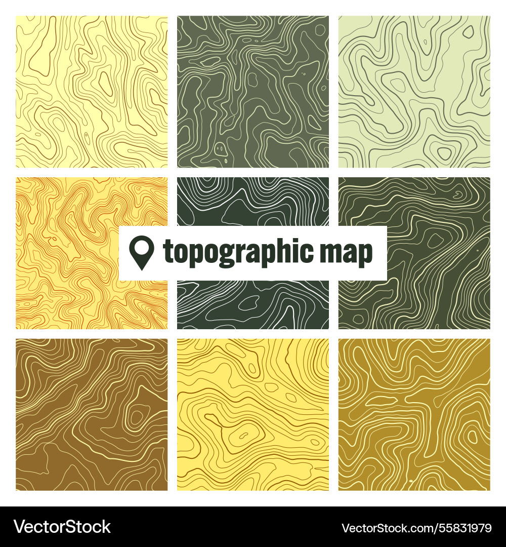 Colorful topographic map with contour lines Colorful topographic map with contour lines vector image