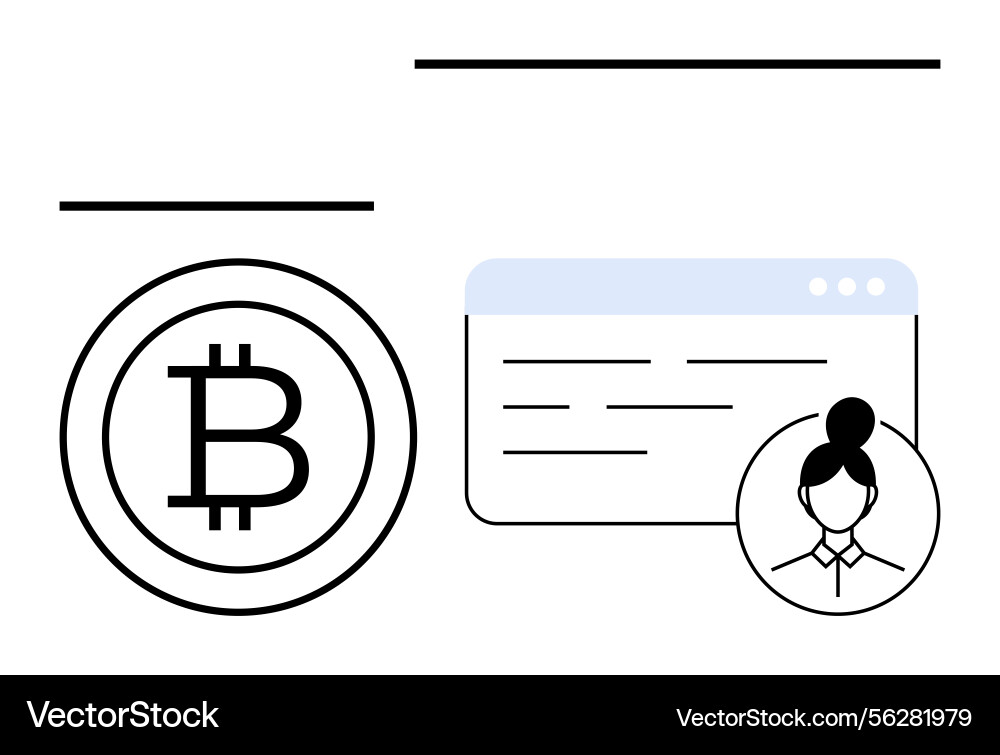 Cryptocurrency profile integration with blockchain Vector Image