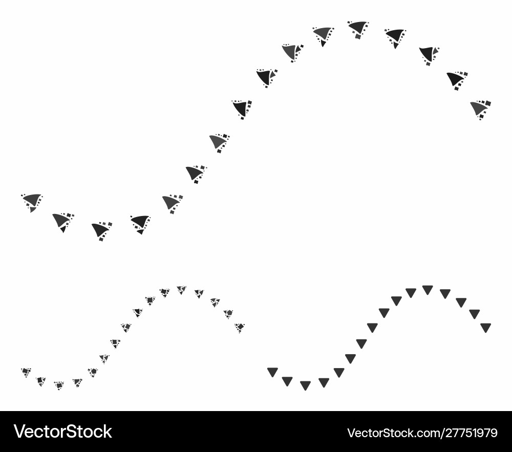 Dotted function line composition icon raggy Dotted function line composition icon raggy vector image