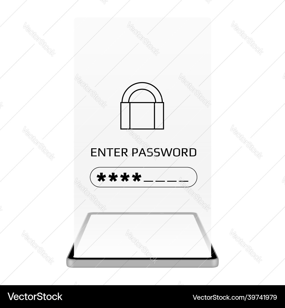Enter password concept with mobile phone isolated Enter password concept with mobile phone isolated vector image