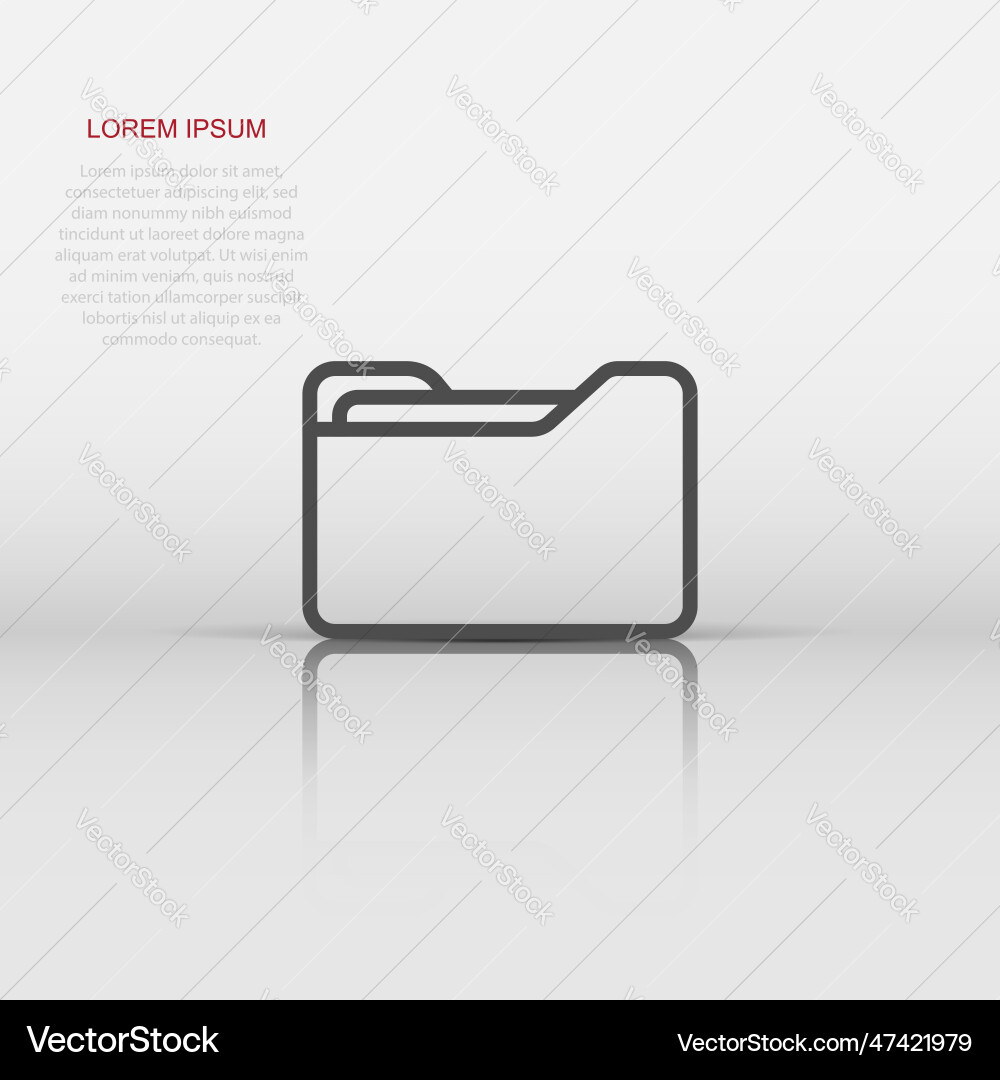 File folder icon in flat style documents archive File folder icon in flat style documents archive Vector Image