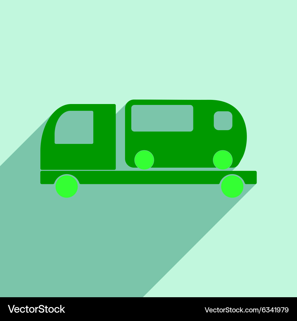 Flat with shadow icon and mobile application car Vector Image