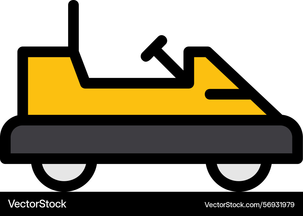 Go-kart line filled style icon design Vector Image