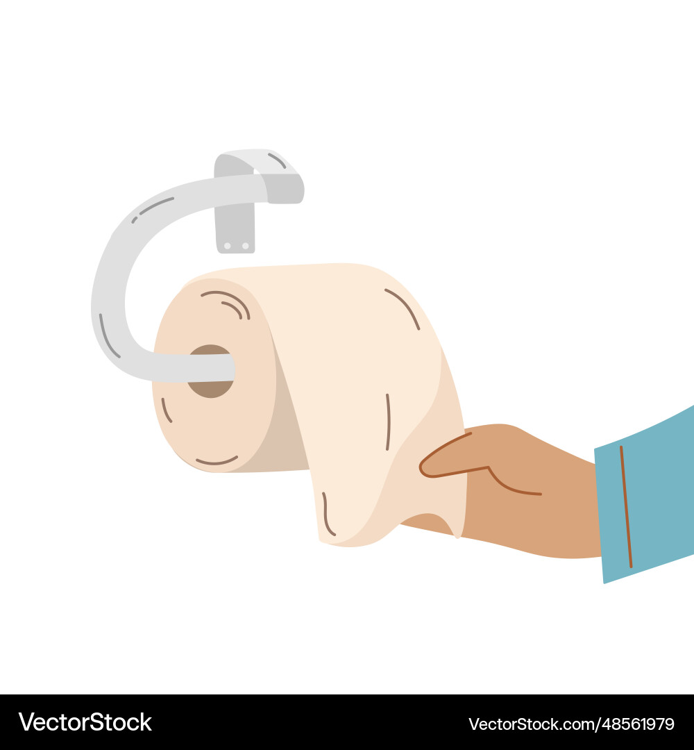 Hand with toilet paper hygiene isolated design Hand with toilet paper hygiene isolated design vector image
