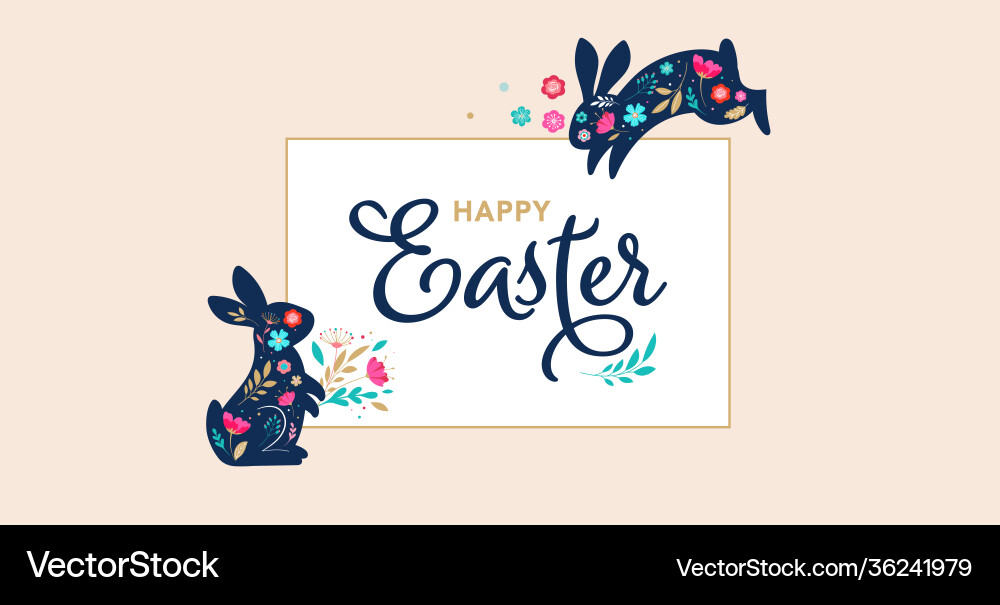 Happy easter decorated card banner Happy easter decorated card banner vector image