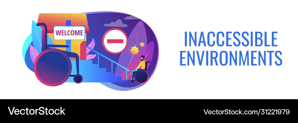 Inaccessible environments concept banner header Inaccessible environments concept banner header vector image