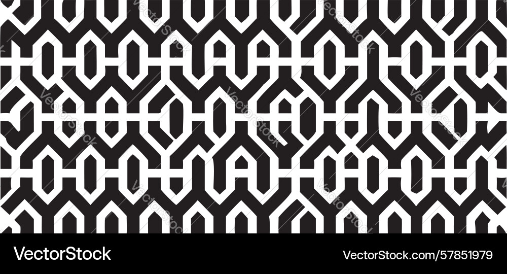 Interlocking chain geometric line pattern vector image
