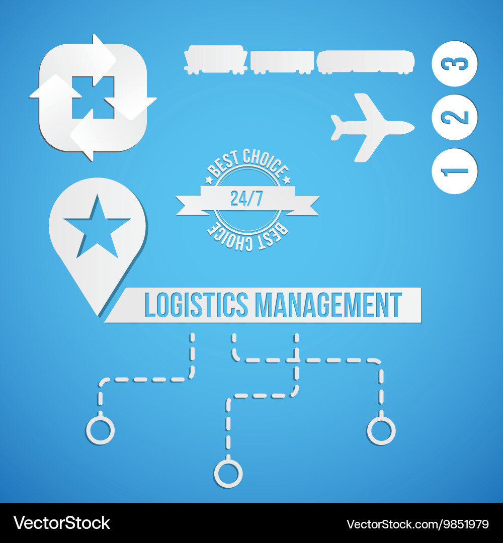 Logistic concept set icon and sympols vector image