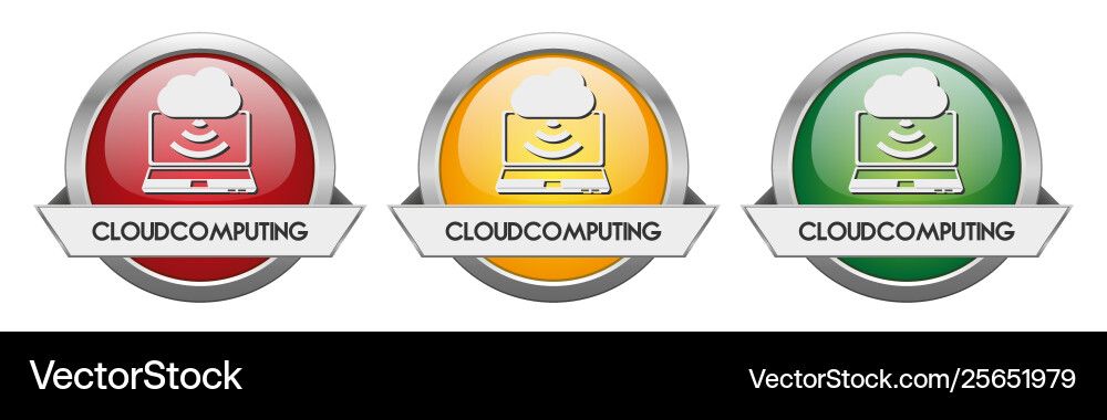 Modern button cloudcomputing Vector Image