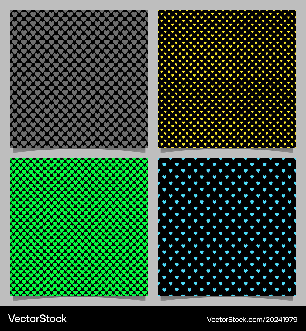 Seamless heart pattern background set Vector Image
