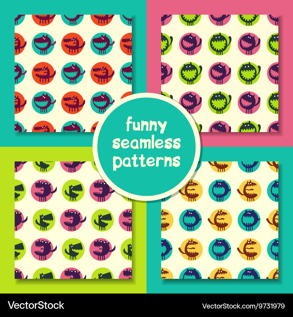 Seamless pattern with monsters Vector Image