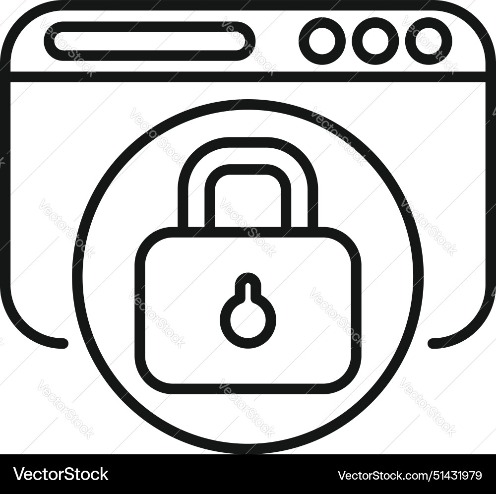 Secure web browser icon with padlock Vector Image