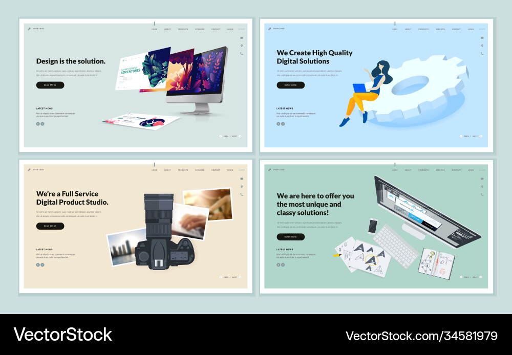 Set flat design web page templates Set flat design web page templates vector image