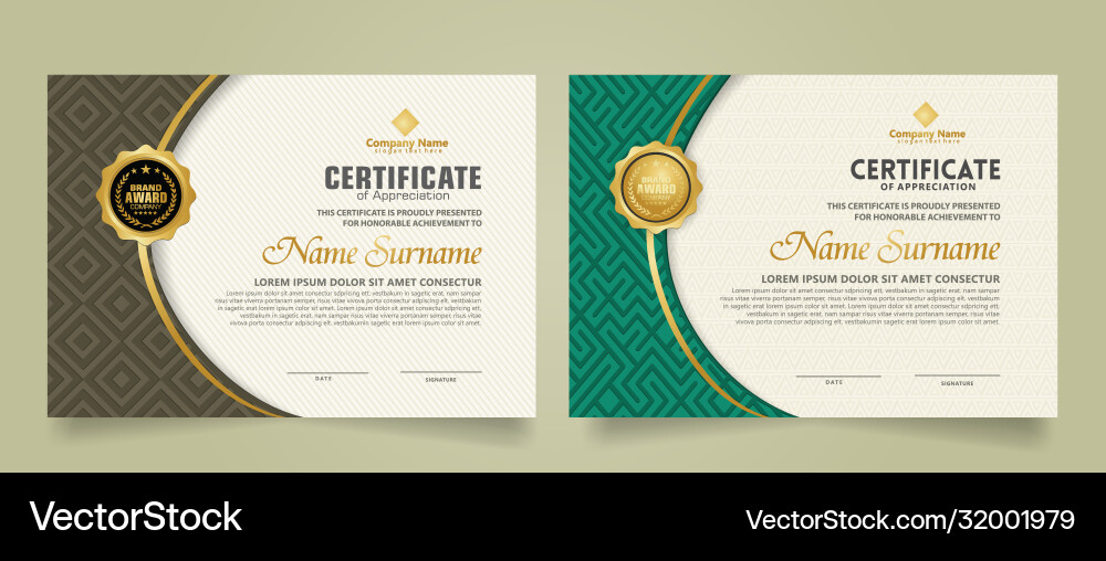 Set modern certificate template with dynamic Set modern certificate template with dynamic vector image