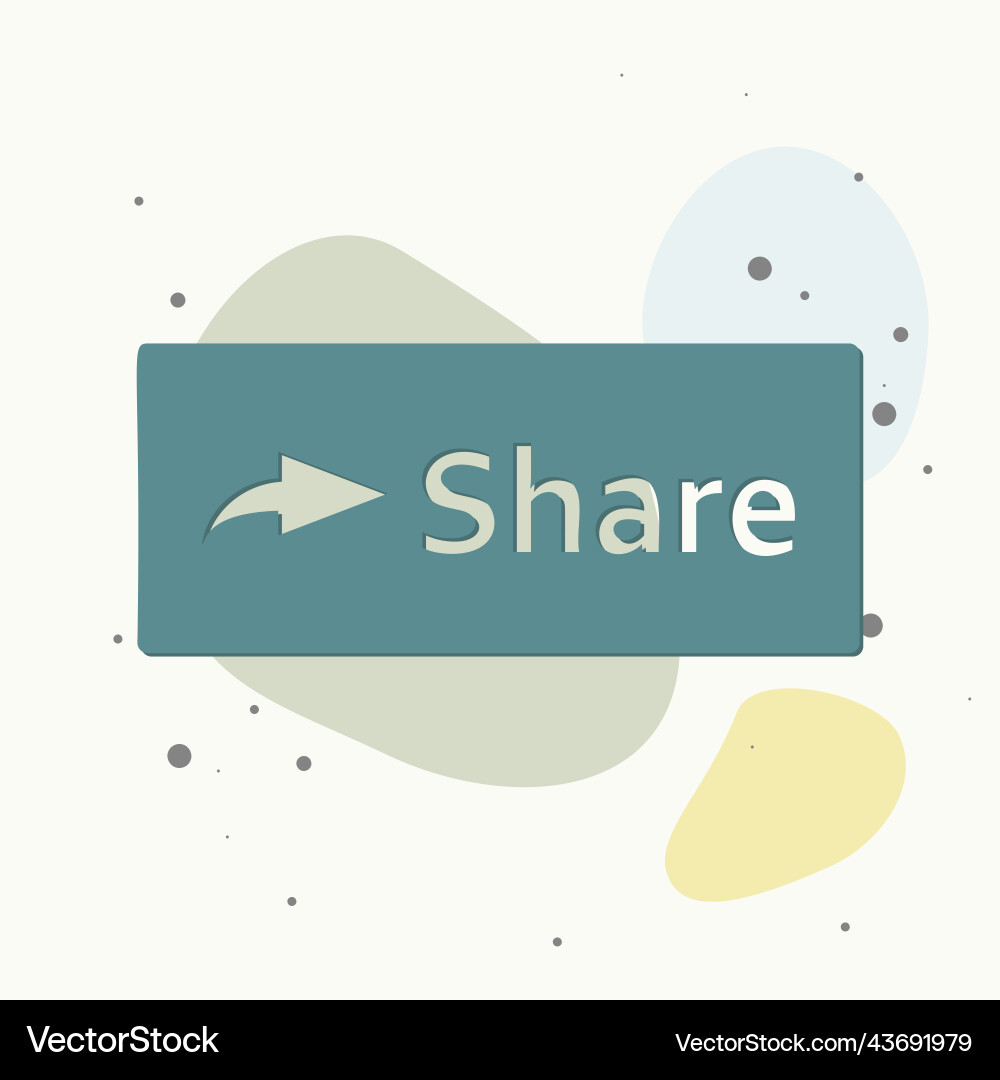 Share button icon on multicolored background Vector Image