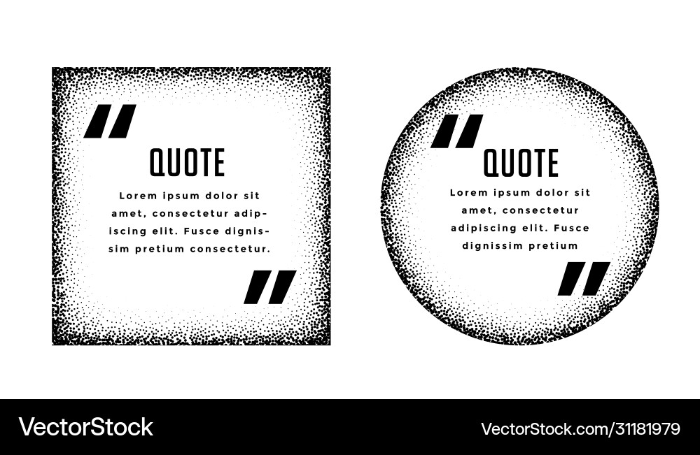 Square and circle quote frames design set Square and circle quote frames design set vector image