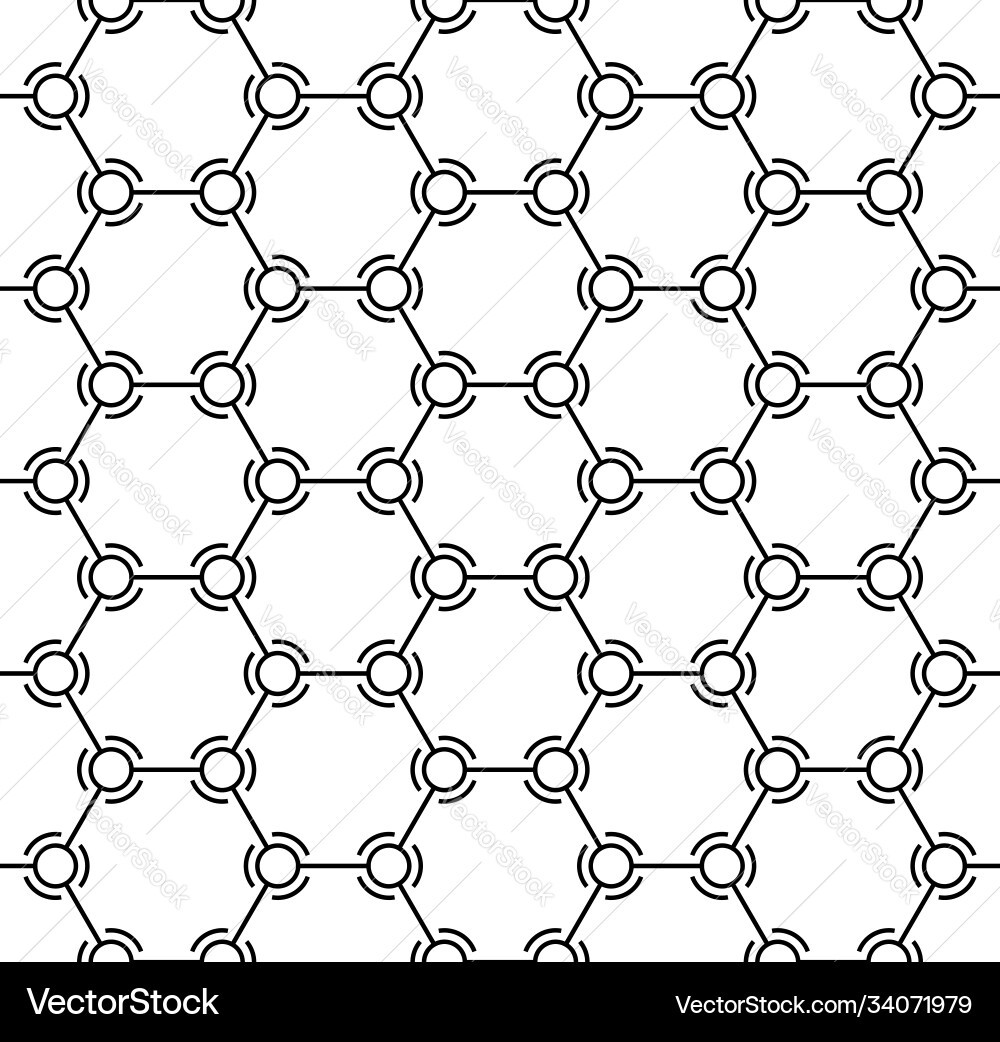 Technical honeycomb seamless pattern vector image