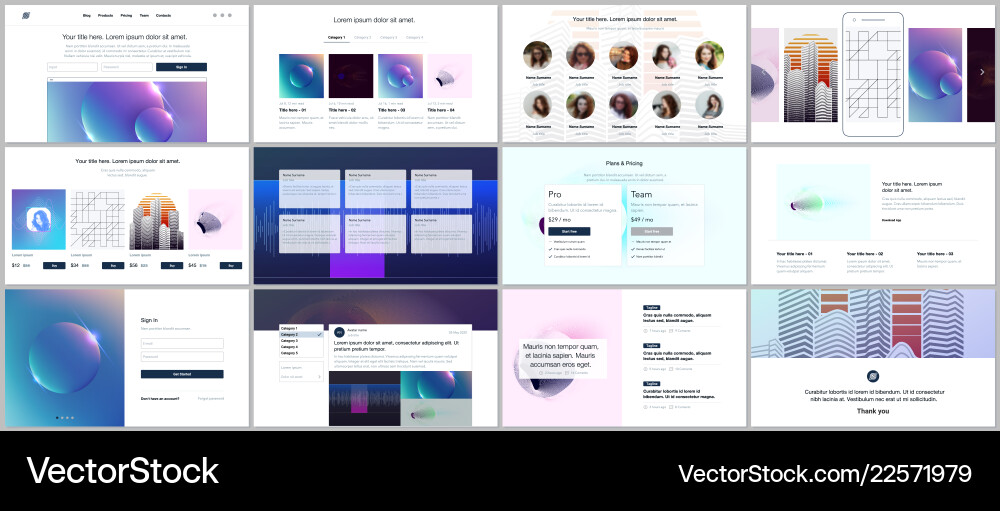 Templates for website design minimal Templates for website design minimal vector image